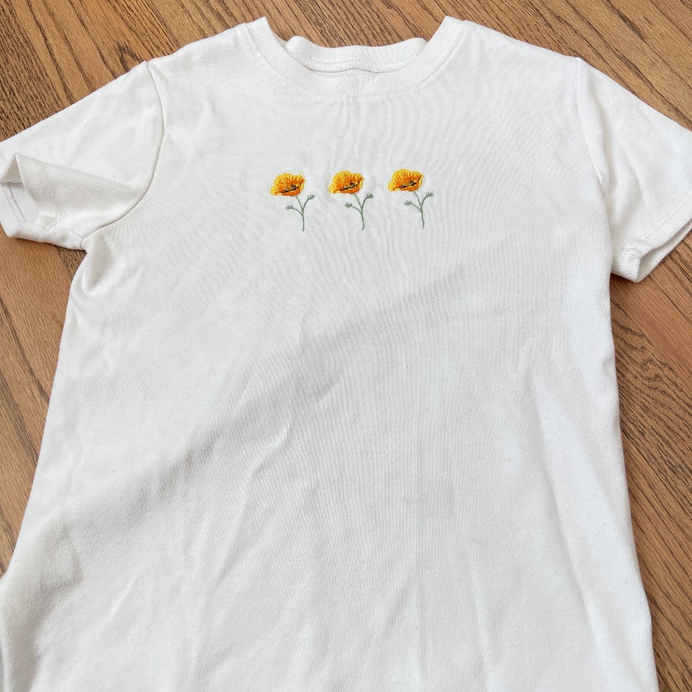 Brandy Melville Yellow Flowers Shirt